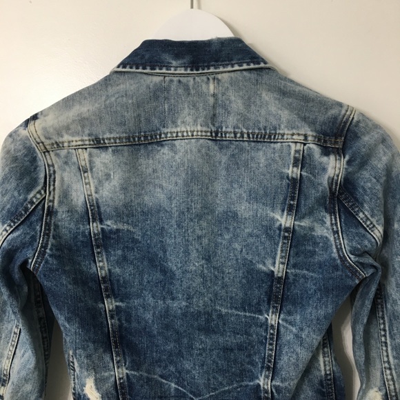 Zara Sz: Small Distressed Ripped Acid Wash Jacket - Picture 8 of 11
